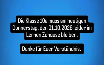 10a am heutigen Donnerstag, 01.10.2026 im Lernen Zuhause